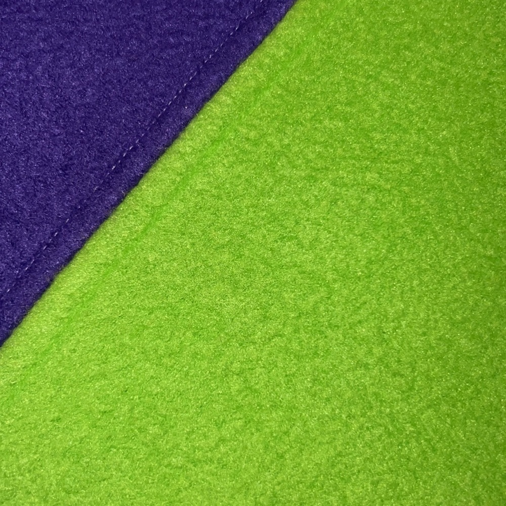Mardi Gras geometric design yellow purple green felt blanket throw 51” square​​ - Picture 7 of 7